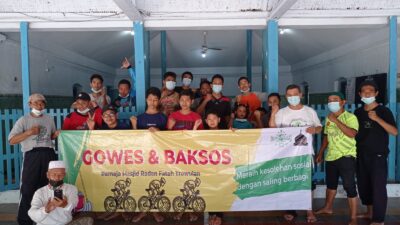 Peringati Tahun Baru Islam 1443 H, Remaja Masjid Besar Raden Fatah Trowulan Laksanakan Gowes Dan Baksos