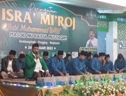 Peringati Isra Miraj, Masjid NU Pungging, Gabungkan Tiga MWCNU Dalam Satu Majelis