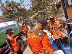 SATSUS BAGANA (BANSER TANGGAP BENCANA) Satkorcab Banser Kabupaten Mojokerto Turut Distribusikan Air Bersih ke Kunjorowesi