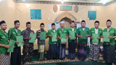 Foto pelantikan pengurus baru PR GP Ansor Kejagan