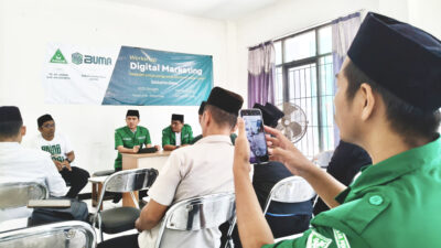 PELATIHAN: GP ANSOR Kab. Mojokerto menggelar "Workshop Digital Marketing : Wasilah untuk penguatan ekonomi kader Ansor", Minggu (15/2/2026), di Gedung BLK PCNU Kab. Mojokerto